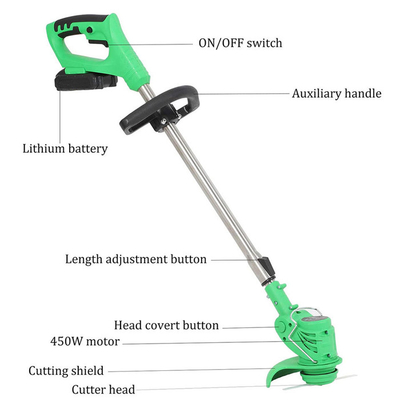 500w ο ασύρματος θεριστής χορτοταπήτων και Trimmer η καθορισμένη μπαταρία ενεργοποίησαν την ηλεκτρική χλόη Clippers